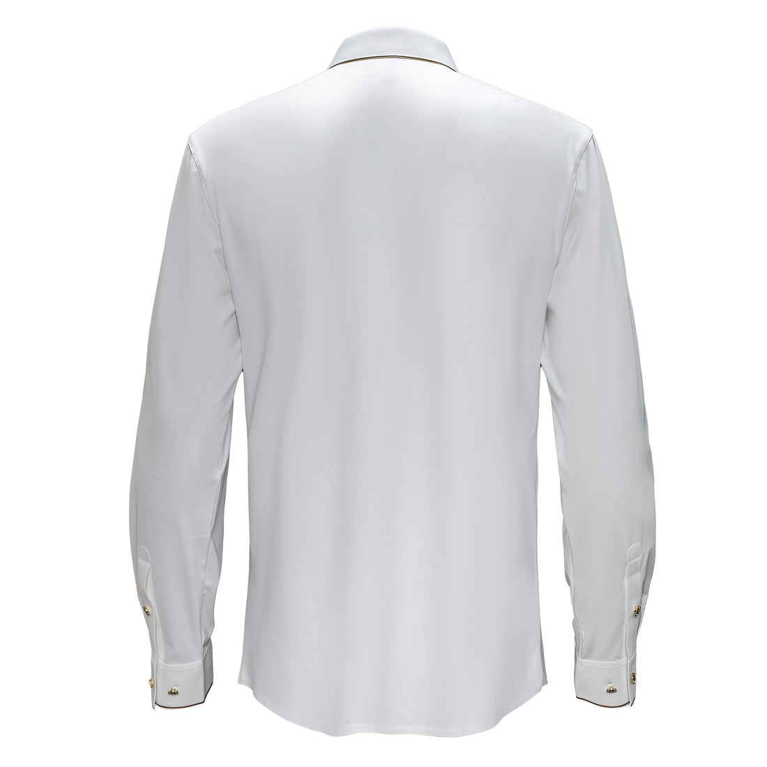 WHITE WITH GOLD TRIM & CRYSTAL BUTTONS LONG SLEEVE SHIRT (Copy) (Copy) (Copy) (Copy)