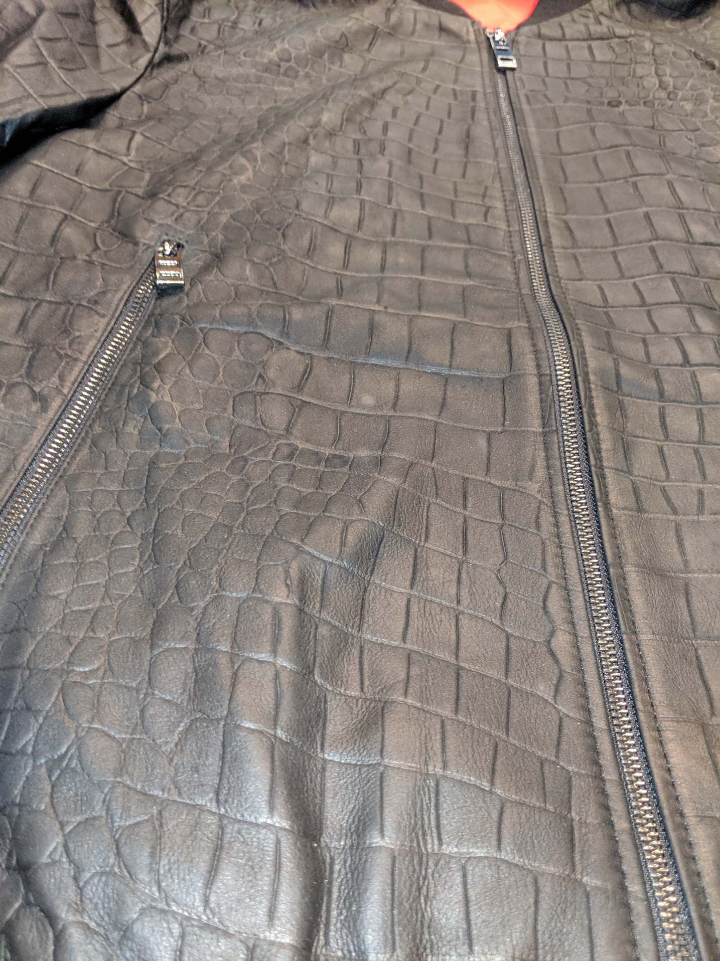 EMBOSSED CROCODILE LAMBSKIN JACKET