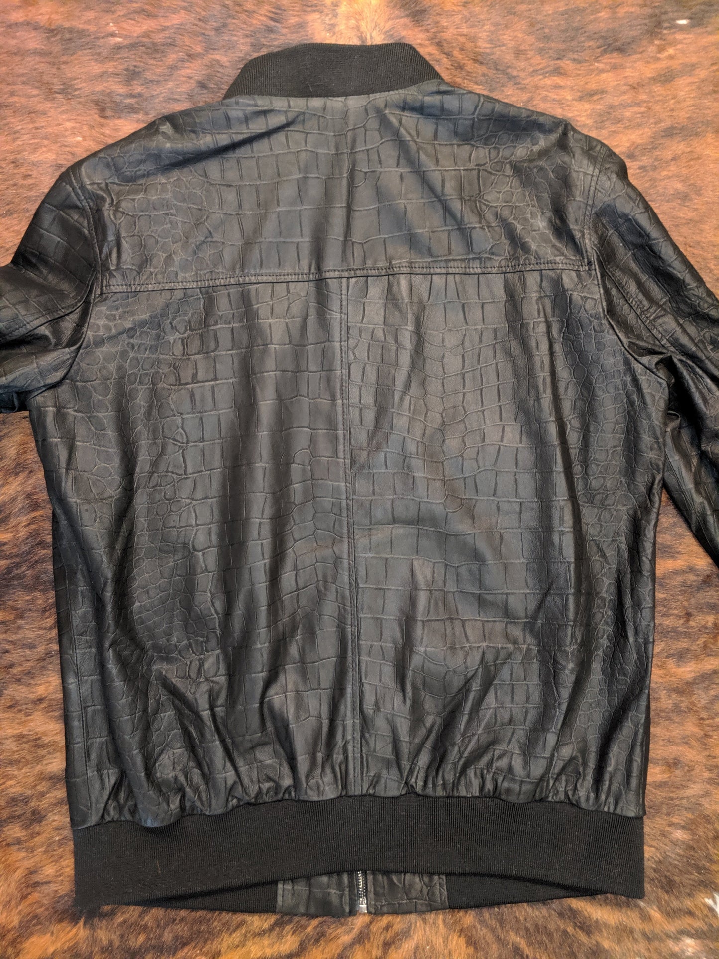 EMBOSSED CROCODILE LAMBSKIN JACKET