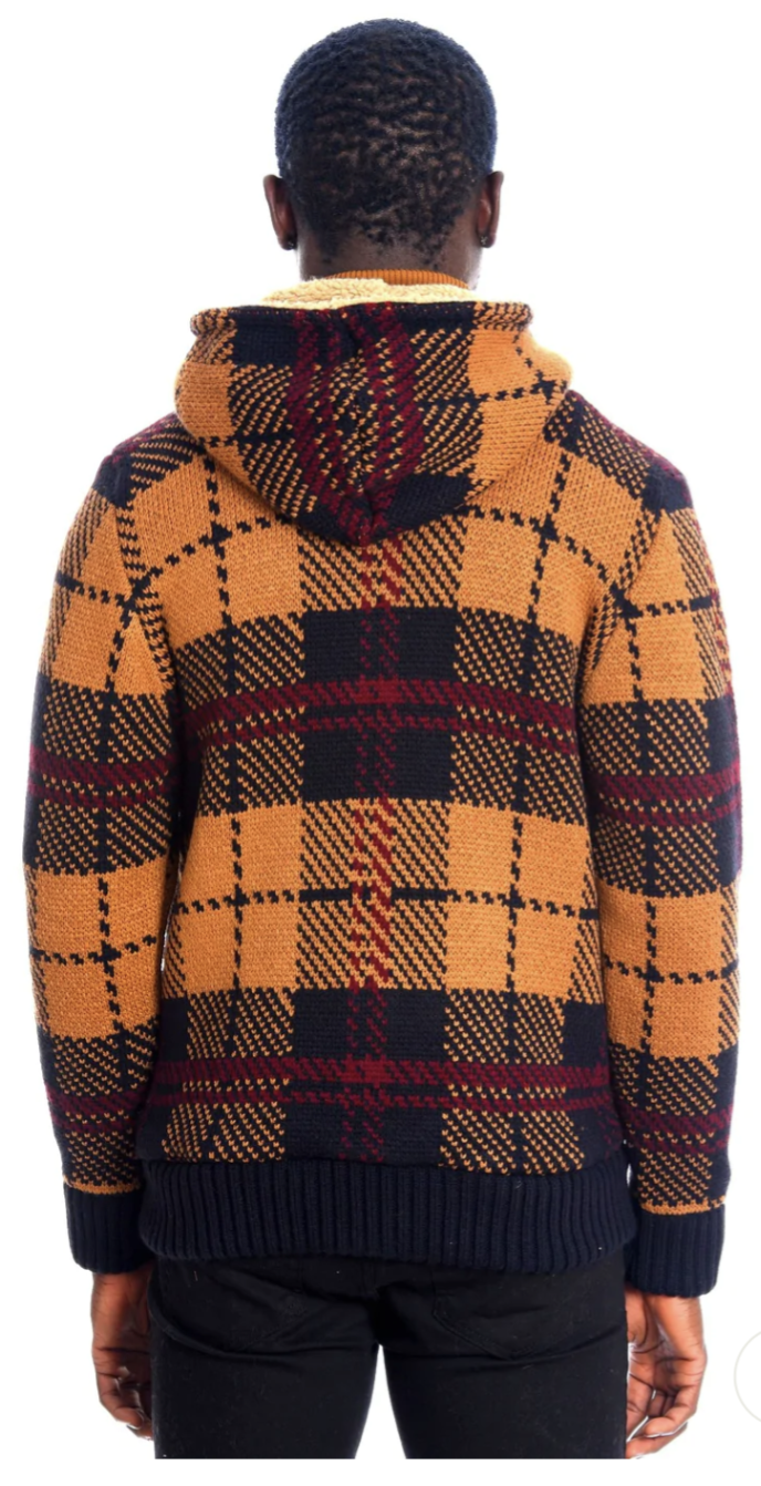 HOODED JACKET - NAVY/CINNAMON
