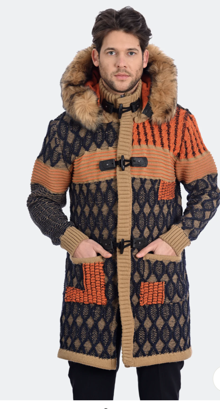 LONG HOODED SWEATER COAT