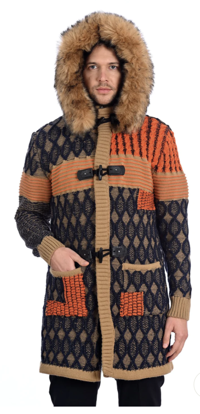 LONG HOODED SWEATER COAT