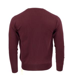 MERINO WOOL V CARDIGAN - CABERNET