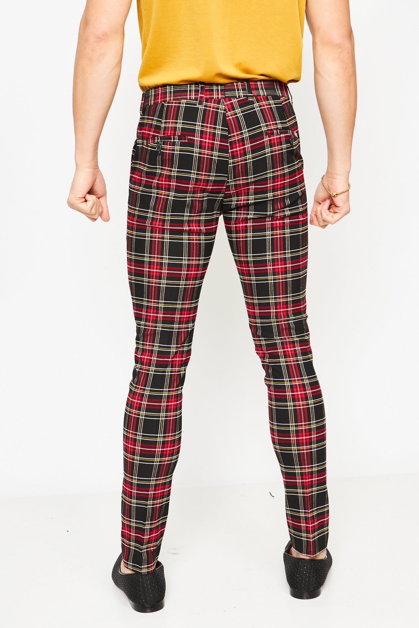 PLAID TROUSERS - BLACK & WHITE
