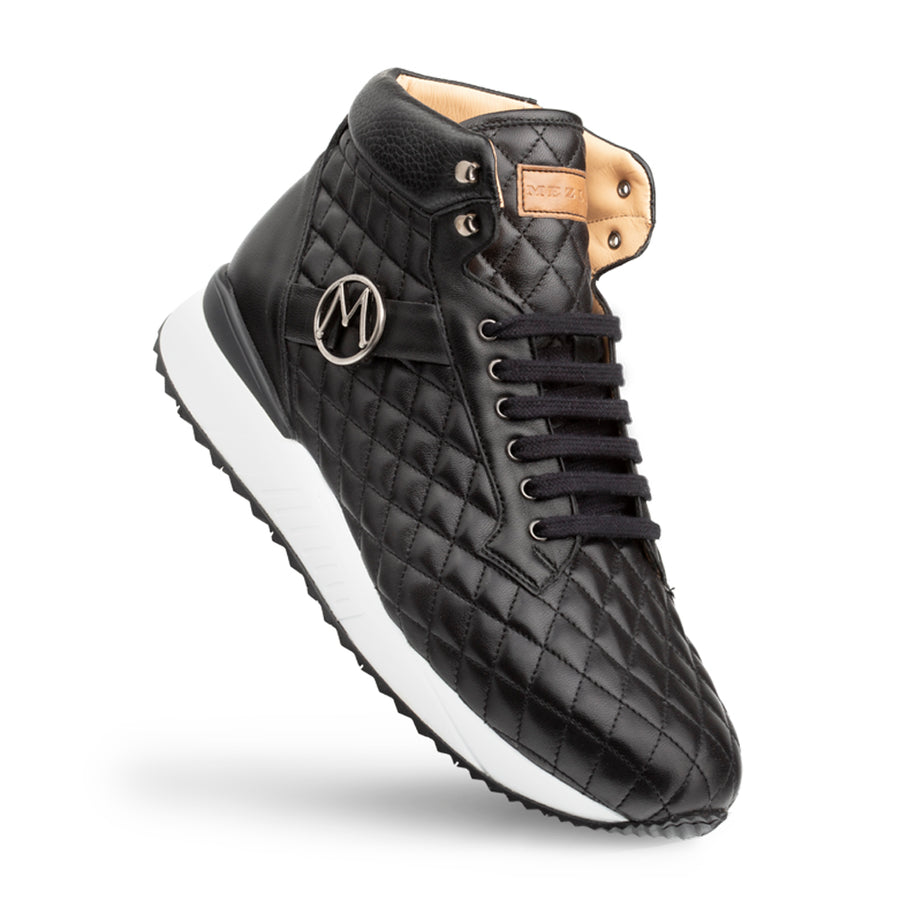 QUILTED LEATHER HIGH TOP SNEAKER