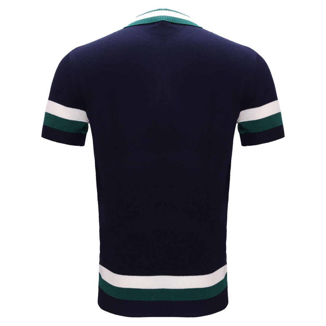 LUXURY KNIT COLLAR POLO SHIRT - NAVY