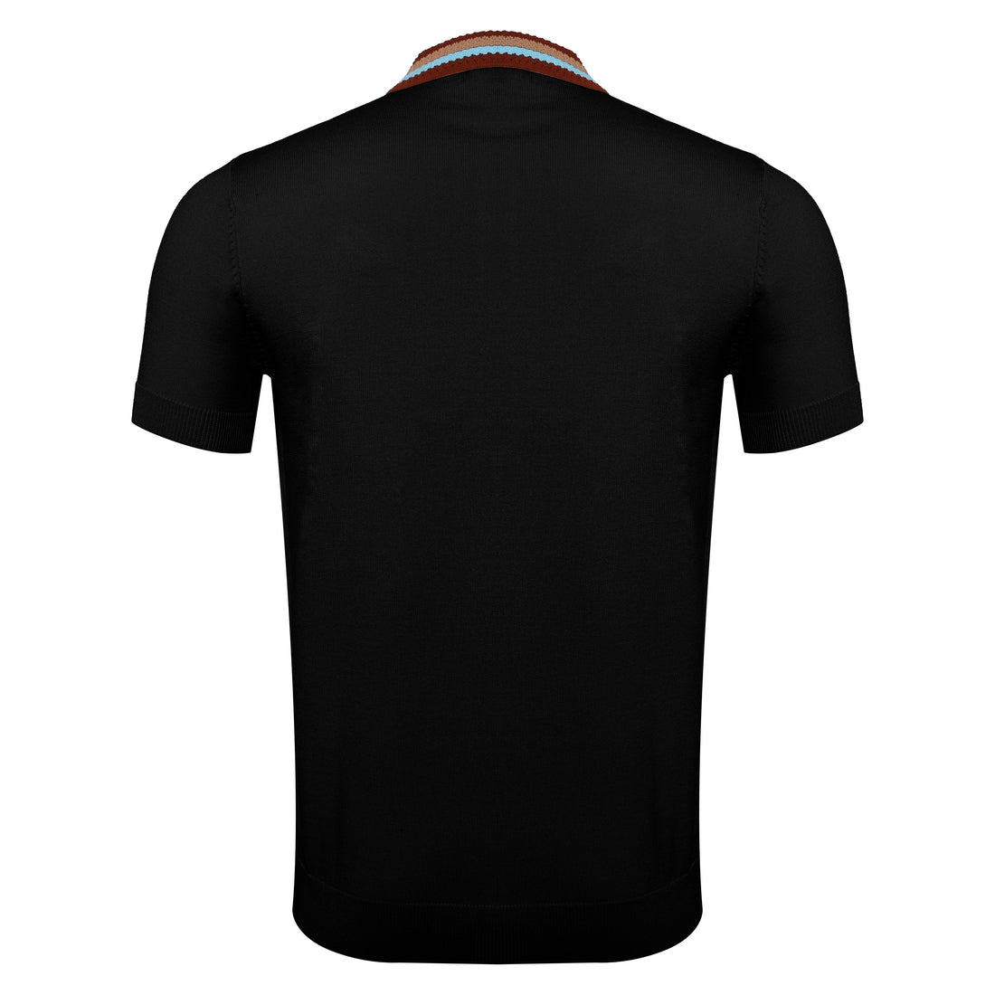 LUXURY KNIT COLLAR POLO SHIRT - BLACK