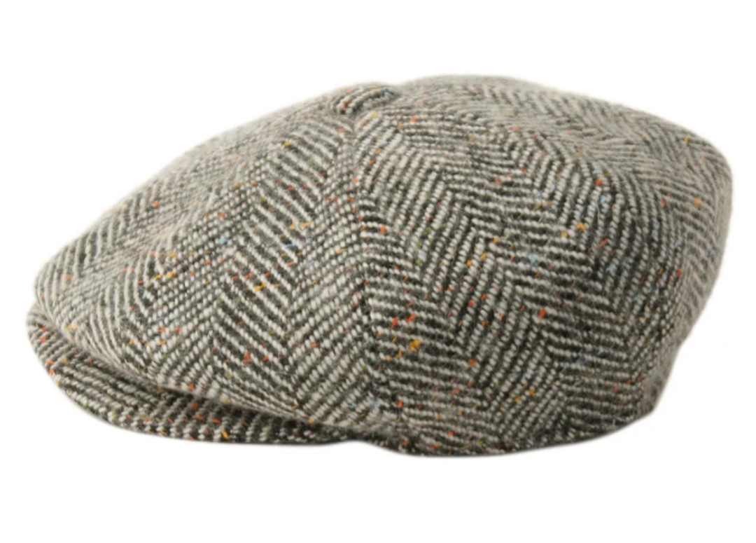 TWEED HERRINGBONE WOOL BLEND CAP