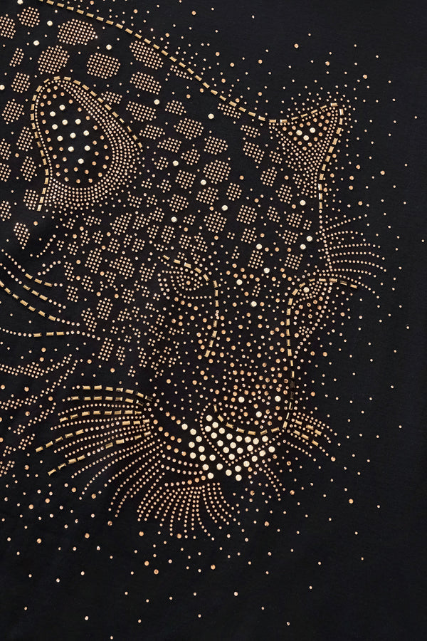 PANTHER CRYSTAL TEE- BLACK/GOLD