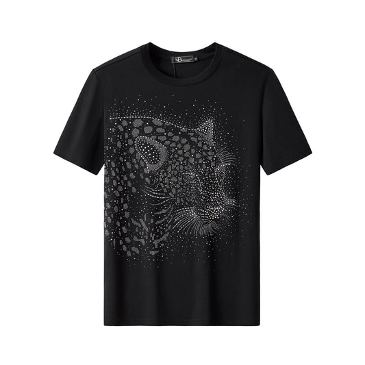 PANTHER CRYSTAL TEE- BLACK/SILVER