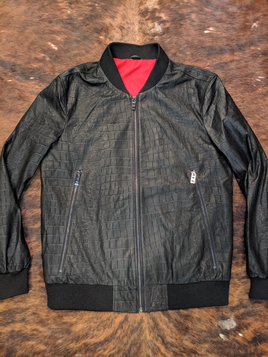 EMBOSSED CROCODILE LAMBSKIN JACKET
