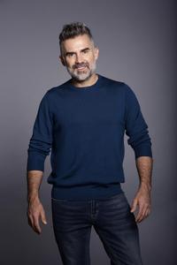 MERINO WOOL CLASSIC CREW NECK SWEATER - BLUE MAJOLICA