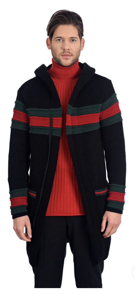 LONG HOODED CARDIGAN