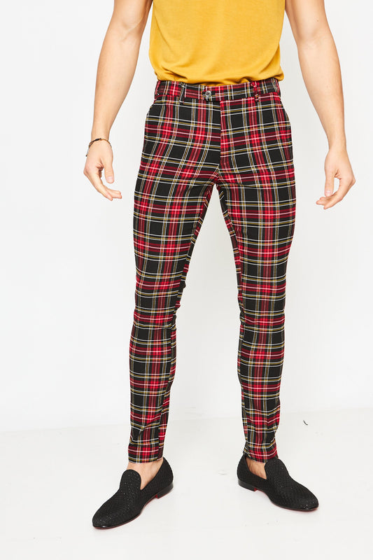 PLAID TROUSERS - BLACK & WHITE