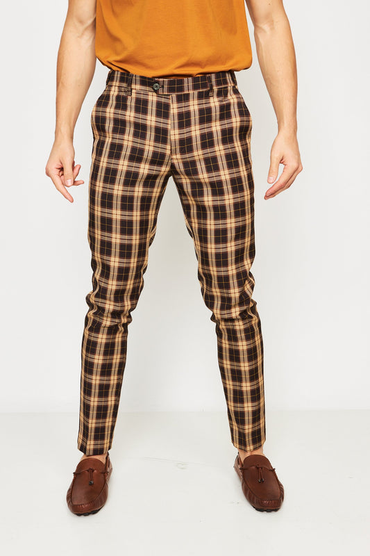 PLAID TROUSERS - BLACK & YELLOW